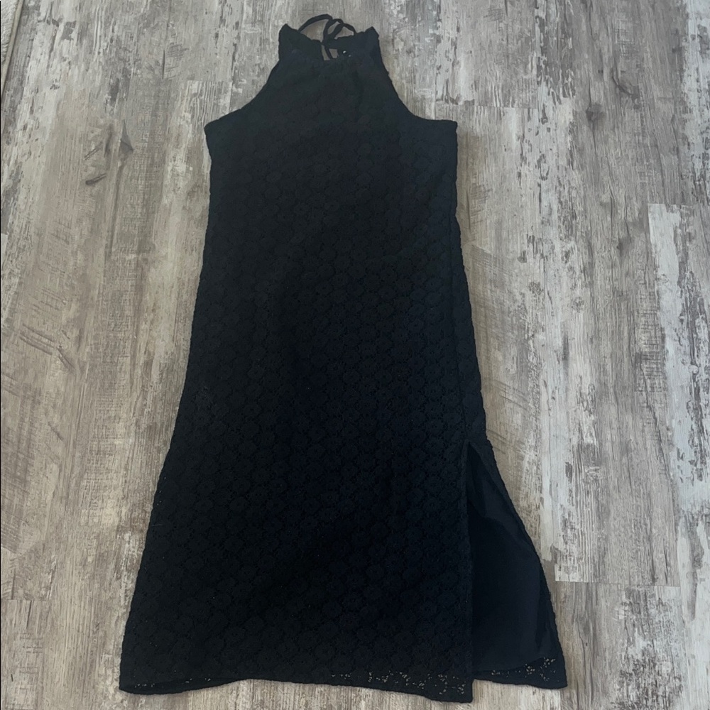a new day Black Halter Midi Dress